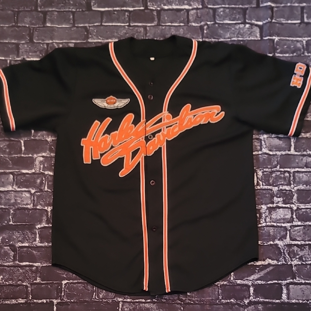 HARLEY DAVIDSON BASEBALL JERSEY SIZE LARGE MENS
